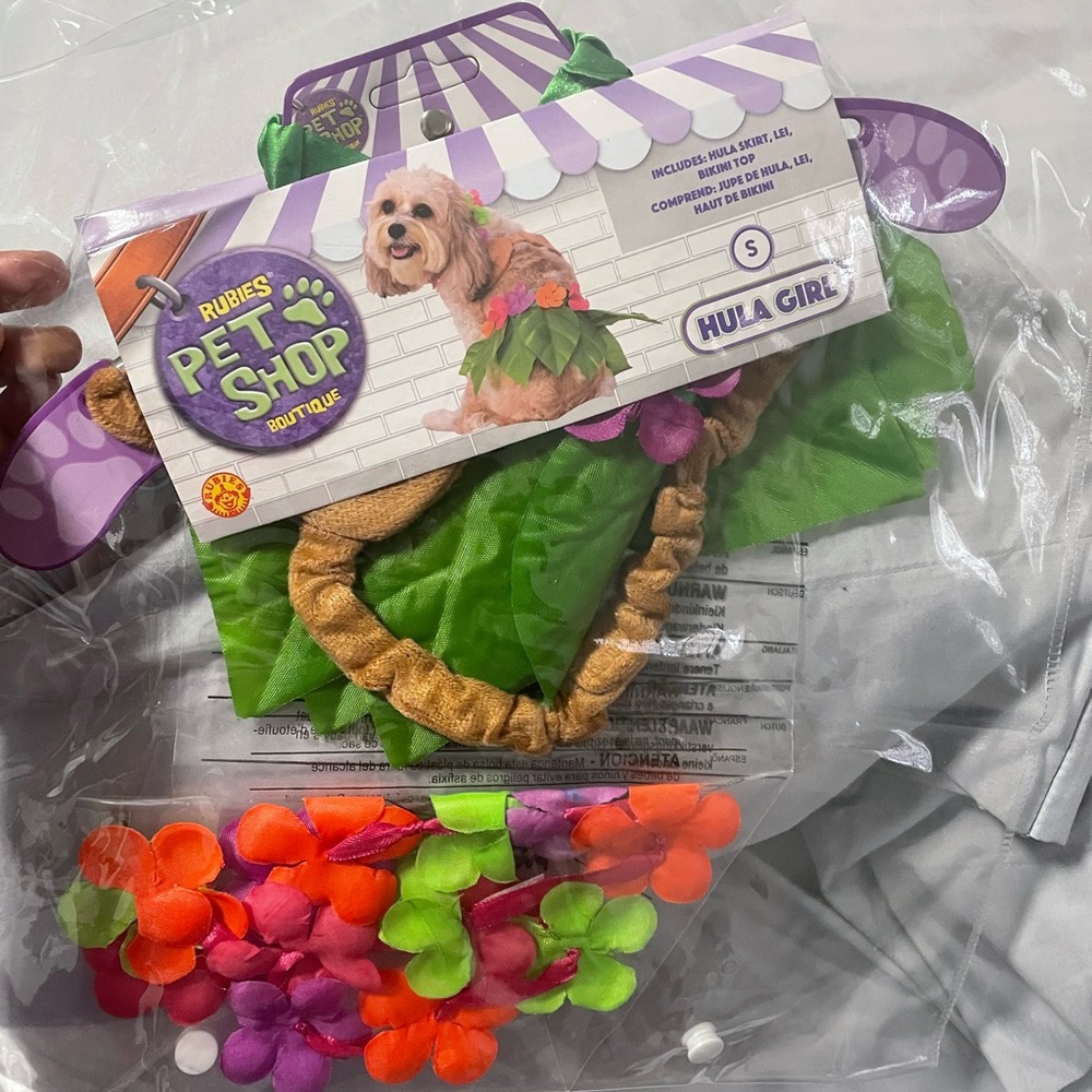 Hula dog costume.. SUPER CUTE ! details listed in pictures .